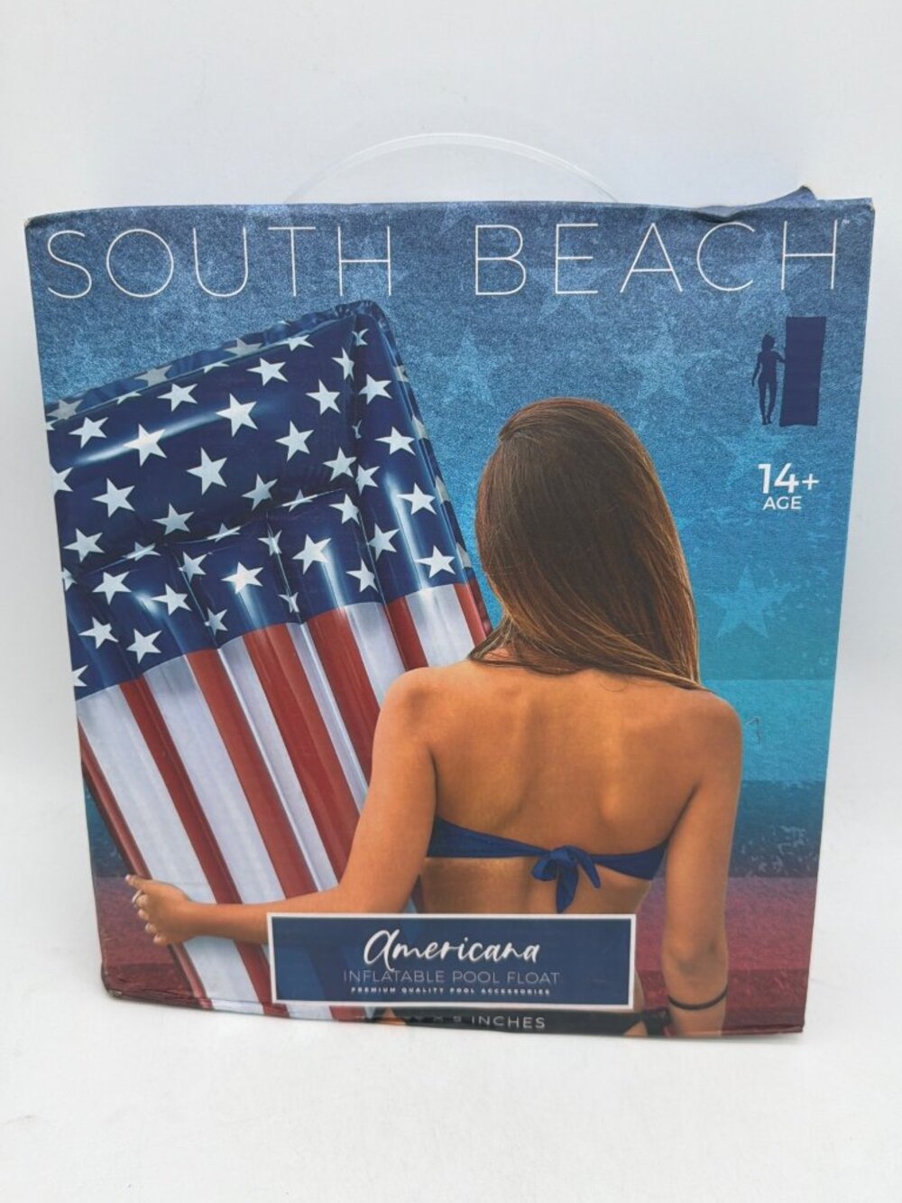 Americana Inflatable Pool Float 71" X 26" Summer Fun Red White & Blue By South B